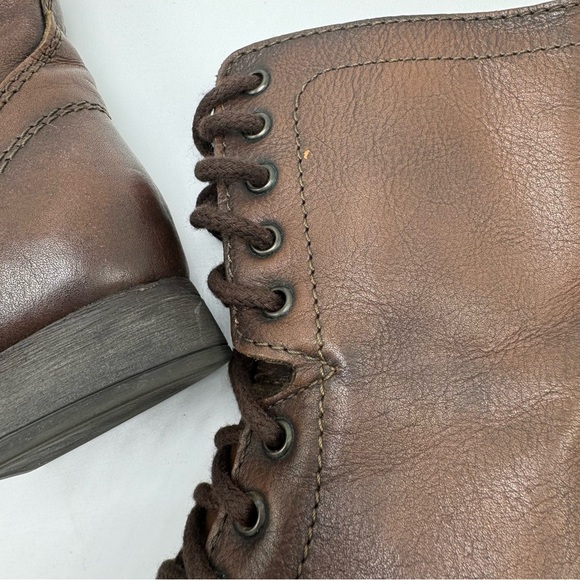 Steve Madden Troopa Boots Brown Leather Combat Lace Up Size 6 - Picture 5 of 12